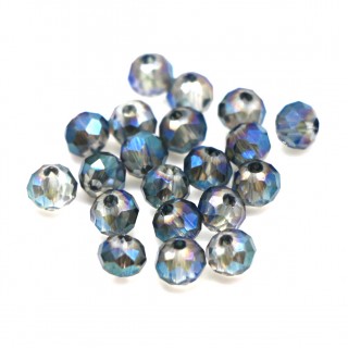 Бусины кастрюли 4*3мм, прозрачный серый с синим